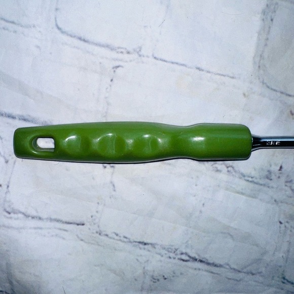 Vintage 2 Prong Serving Meat Turning Fork 12" Green Plastic Handle Japan MCM - Picture 3 of 9
